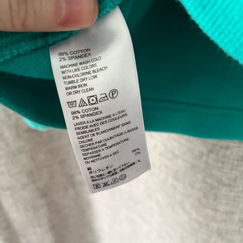 Tommy Bahama Like New 3/4 Zip Up Pull Over Sweater Cotton Teal - Picture 3 of 3
